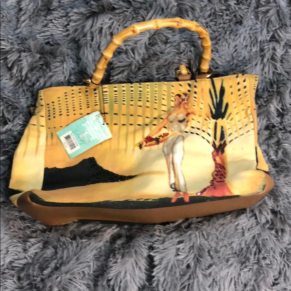 Yellow hand bag with handles new